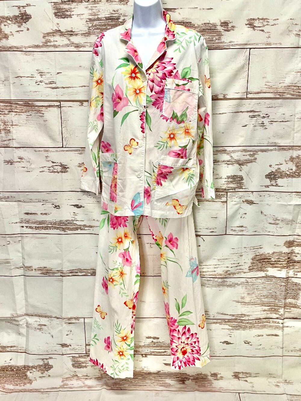 Vintage Victoria's Secret 2 piece Cotton Floral Pajama Set